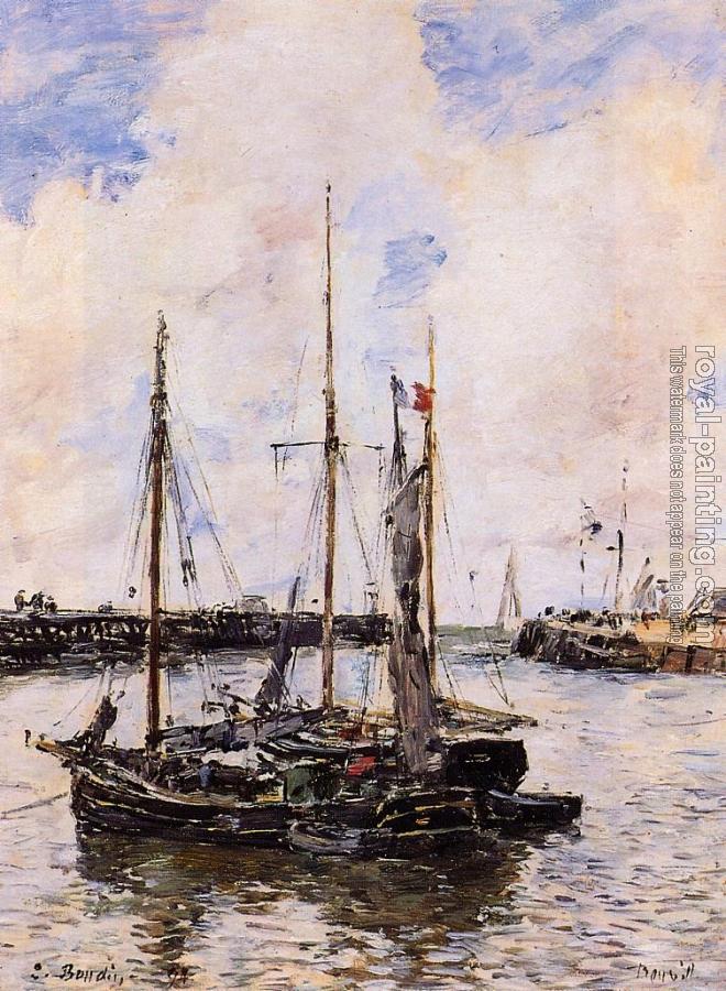 Eugene Boudin : Entrance to the Port of Trouville